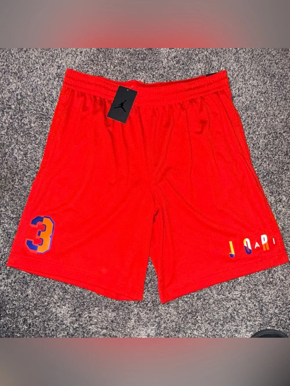 Nike Jordan Mesh Basketball Multicolor Graphic 23 Red Shorts Men’s XXL NWT